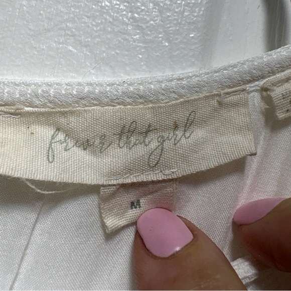 Anthropologie Forever That Girl  White Ruffle Boho Dress Size M - Picture 4 of 4